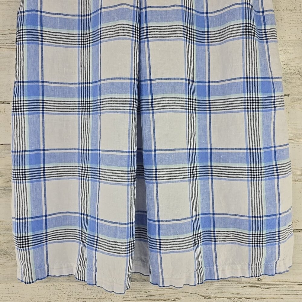 J. Jill Love Linen Plaid Full Button Up Shift‎ Dress WOMEN'S SIZE MEDIUM PETITE. - Picture 8 of 16